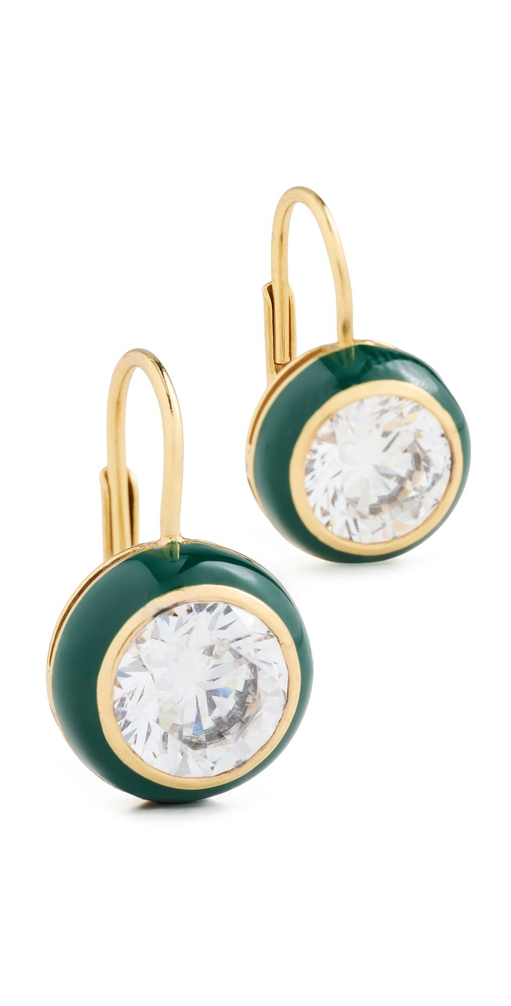 HART Enamel Bezel Drop Earrings Green One Size