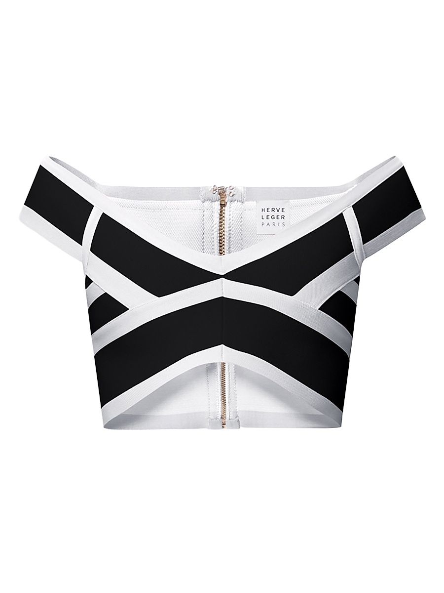 Women's 40th Anniversary The Spotlight Crop Top - Black Alabaster Combo - Size XXS