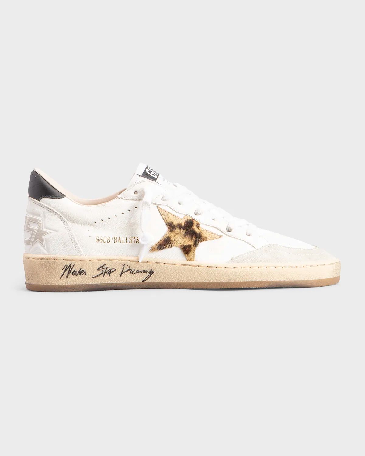 Ball Star Mixed Leather Low-Top Sneakers