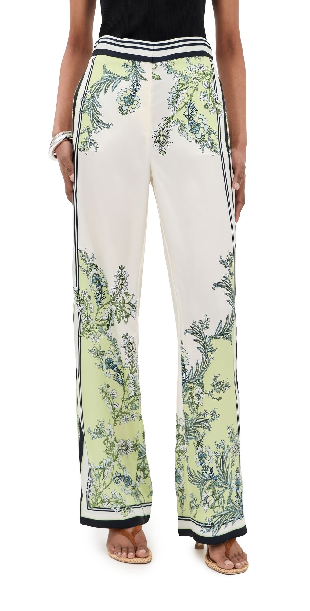 Veronica Beard Grigore Satin Pants Light Pistachio Multi 10