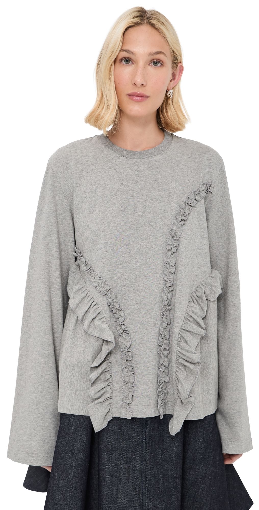 Cecilie Bahnsen Alva T-Shirt Grey Melange XS