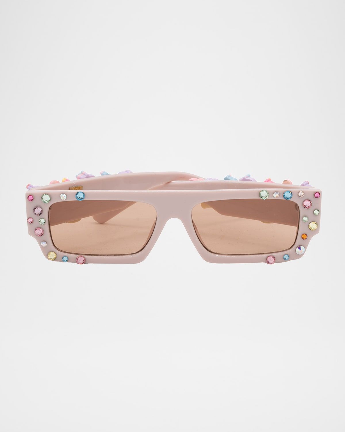 Kid & apos;s Rhinestone Charm Rectangular Sunglasses