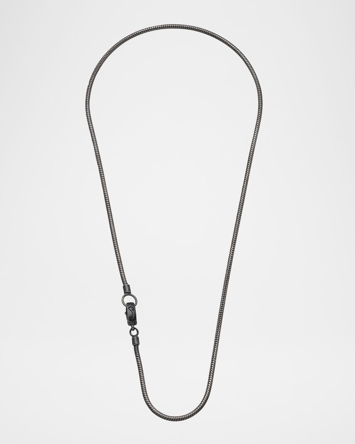 Men & apos;s Classy Oxidized Silver Necklace, 24"L