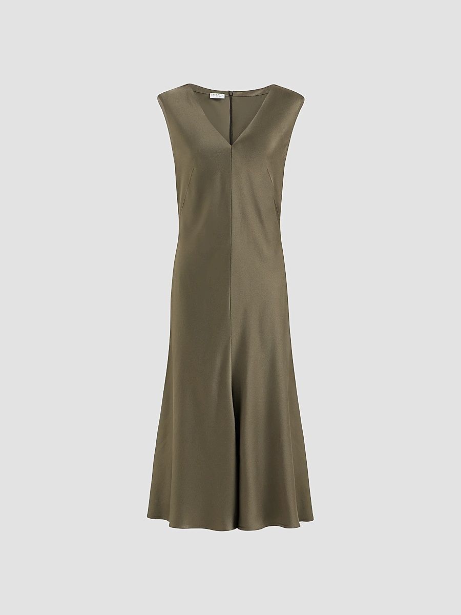 Women's Satin Cady Flared Dress - Origano - Size Large