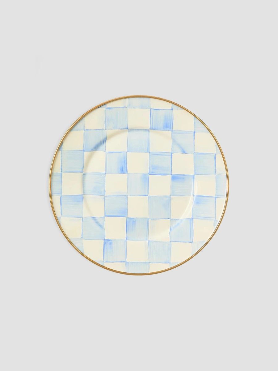MacKenzie-Childs Sky Check Hand-Painted Enamel Salad Plate