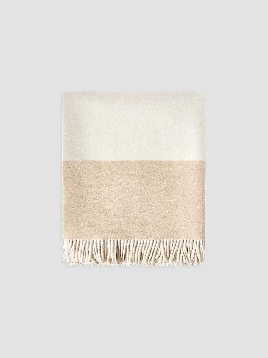 Cashmere Double Cloth Throw - White Multi