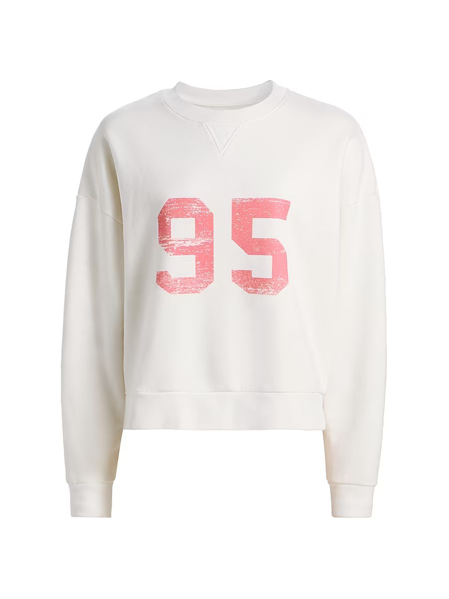 Women's 95 Gladys Cotton Sweatshirt - Ecru Red Print - Size XL