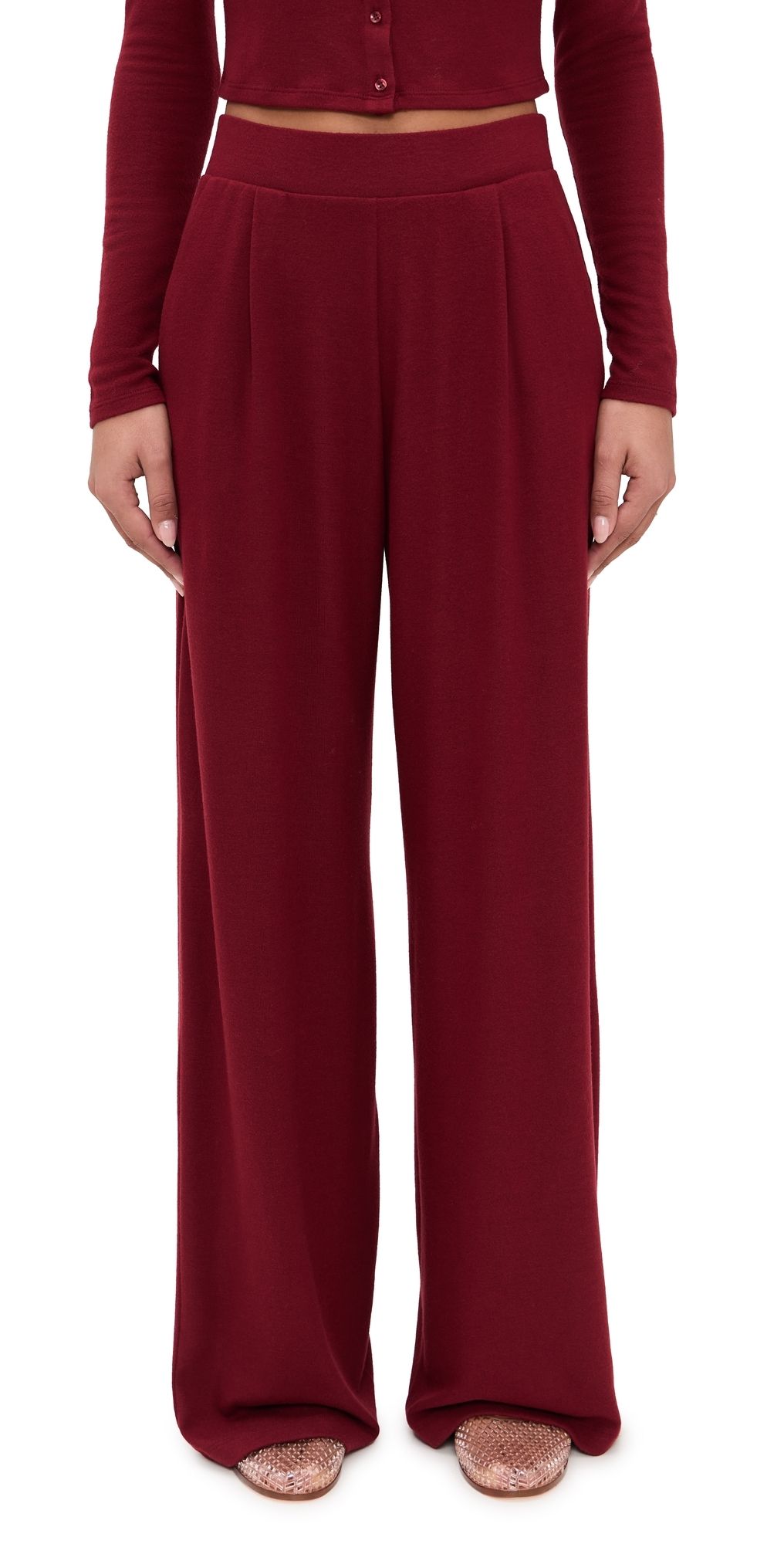Leset Lauren Pleated Pocket Pants Pinot L