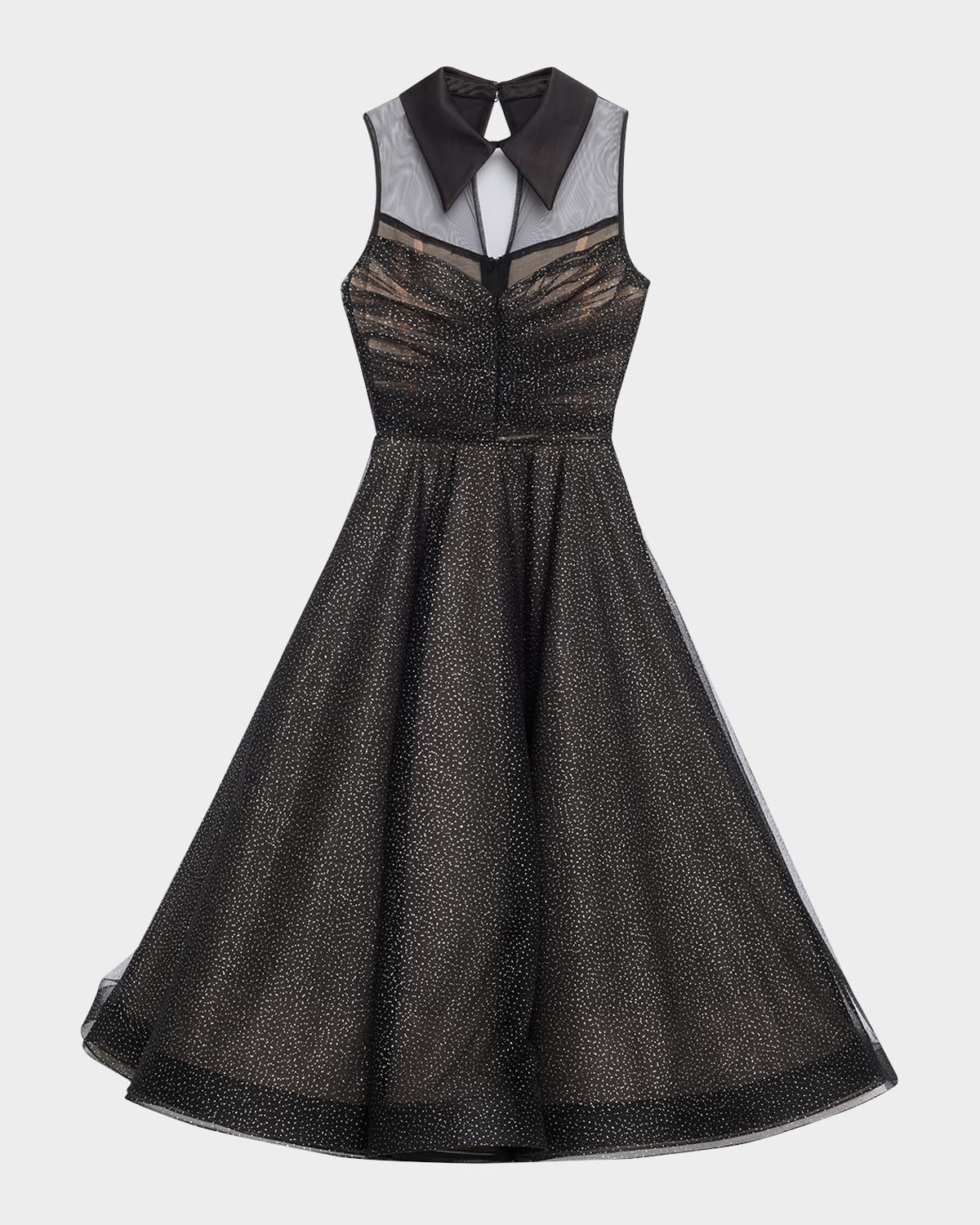 Charlotte Metallic Speckled Illusion Midi Dress