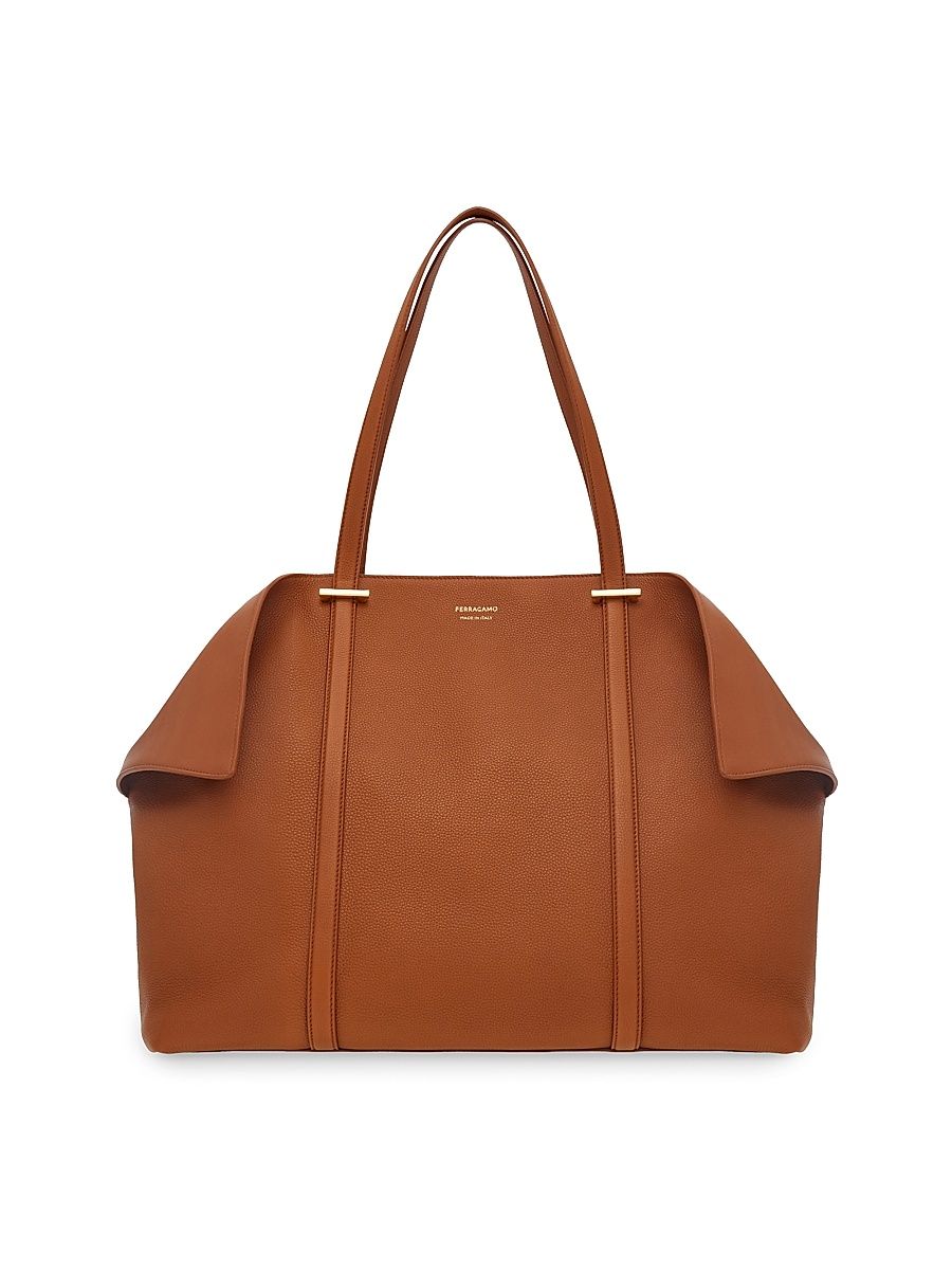 Women's Large Scarf Leather Top Handle Bag - Naturale Resort