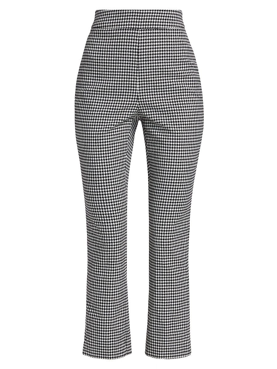 Women's Claire Houndstooth Crop Pants - Jet Ivory - Size 12