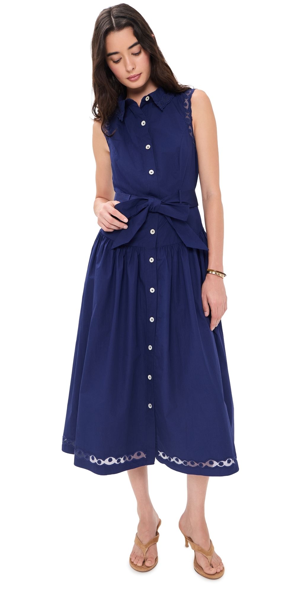 Shoshanna Bradley Midi Dress Indigo 12