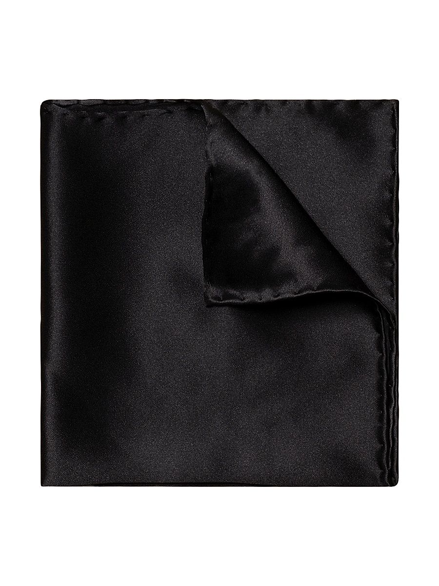 Men's Velvet Pocket Square With Swarovski Crystals - Black