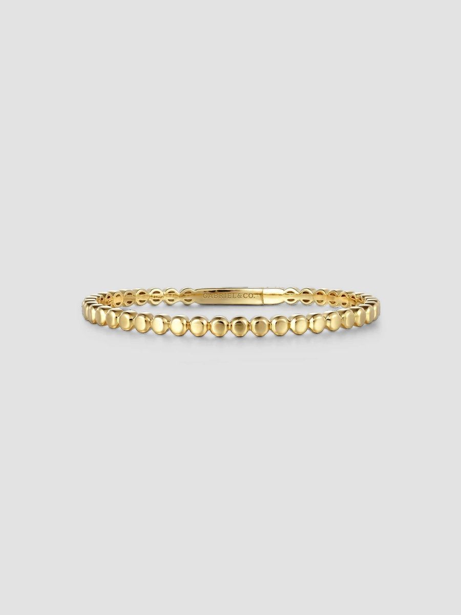Gabriel & Co Women's 14K Yellow Gold Beaded Bangle - Yellow Gold - Size 6