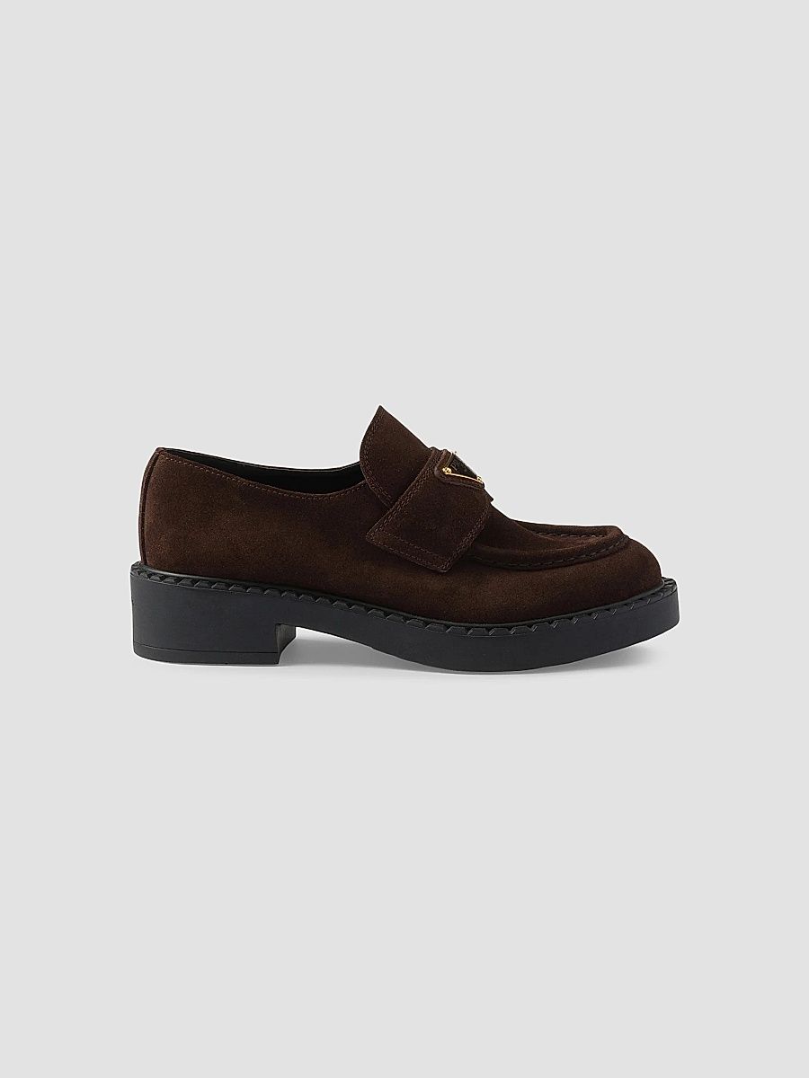 Prada Women's Suede Loafers - Brown - Size 5.5