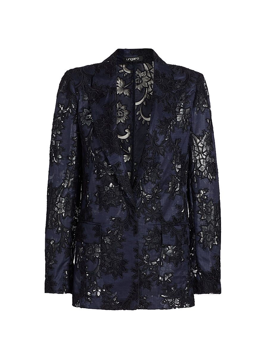 Women's Cornelia Lace Cut-Out Jacket - Midnight - Size Small
