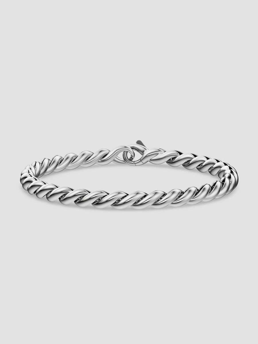 David Yurman Men's Sculpted Cable Chain Bracelet in Sterling Silver, 5.7MM - Silver - Size Large
