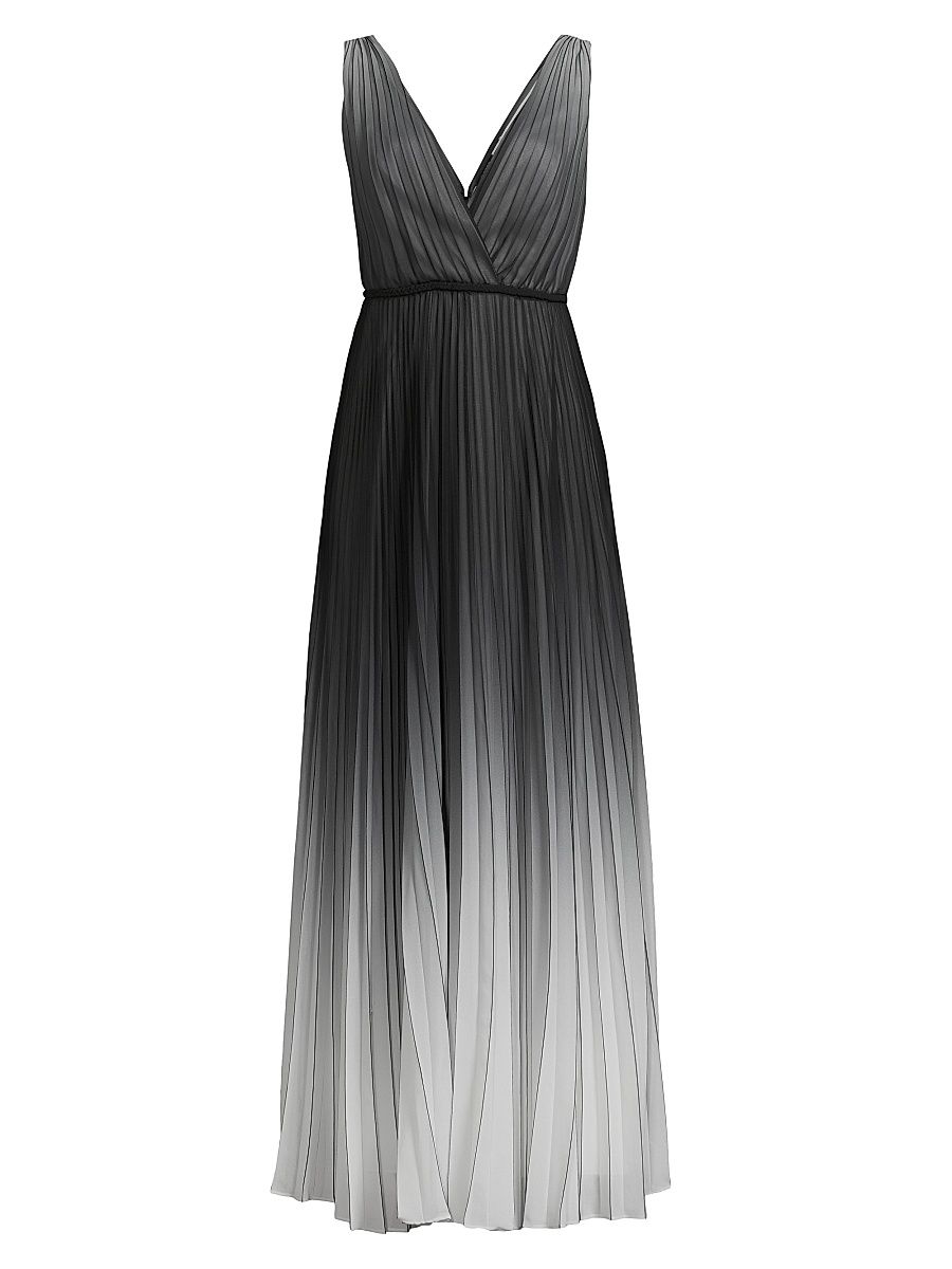 Women's Gigi Ombré Sleeveless Maxi Dress - Ivory Black - Size 12