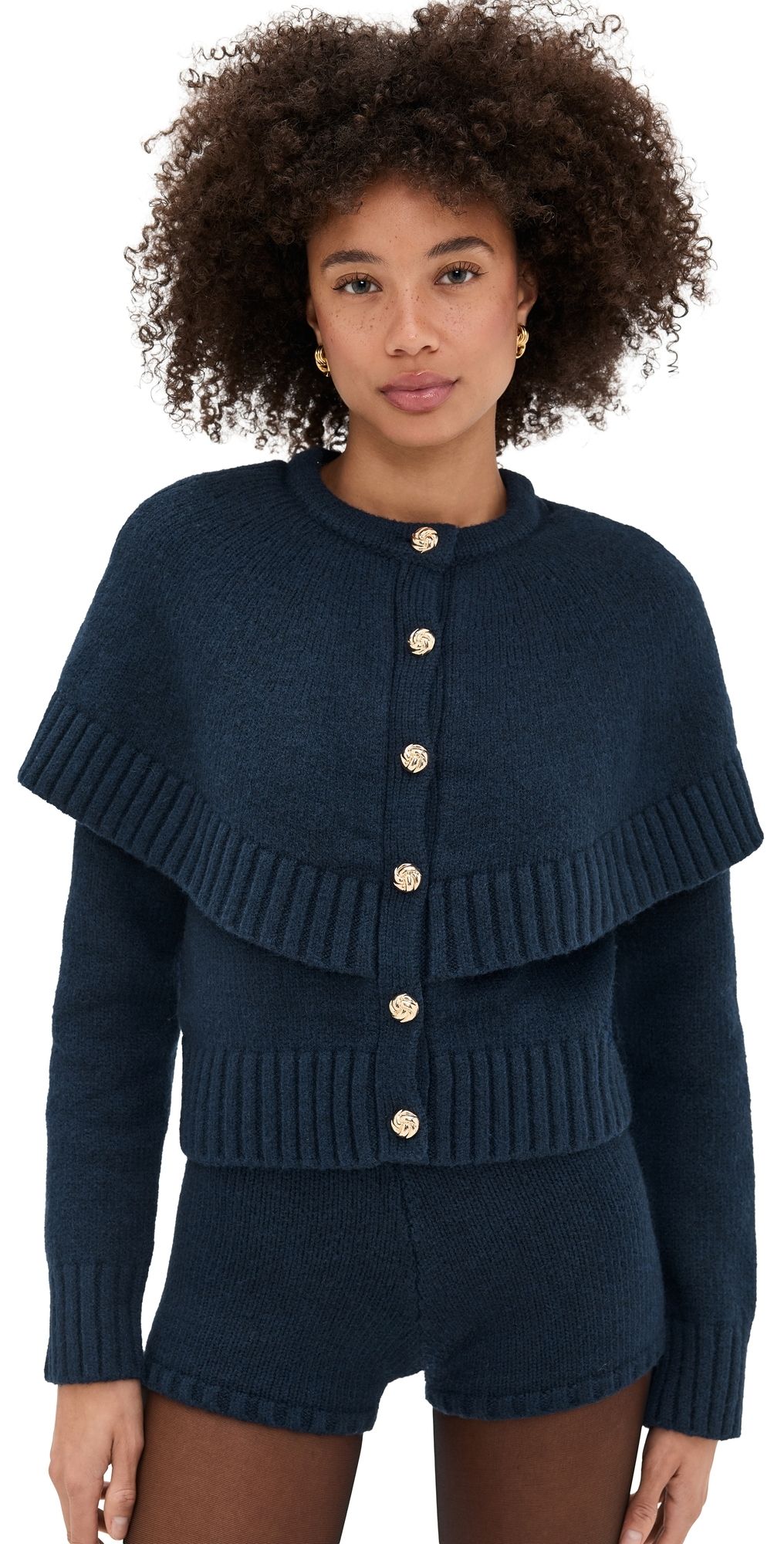 Line & Dot Reese Cape Cardigan Navy XS