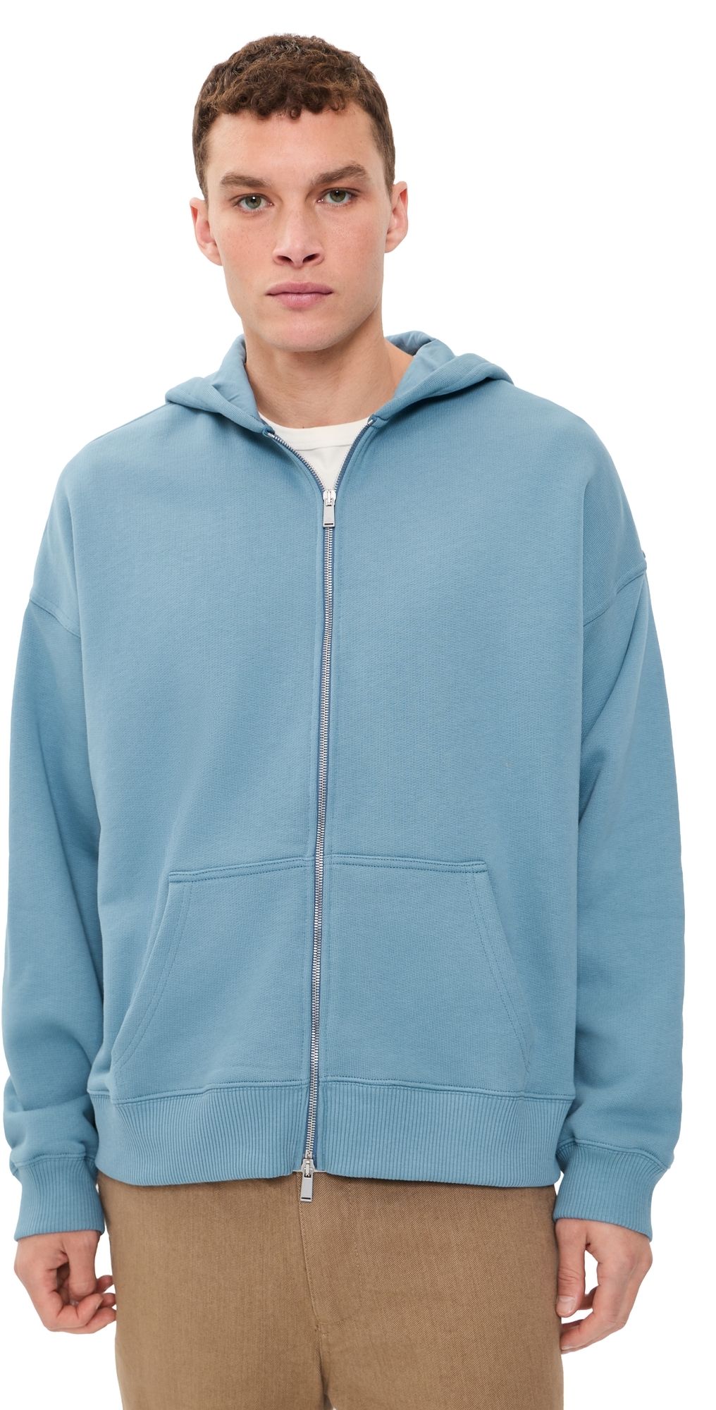 The Elder Statesman Coastal Zip Hoodie Bayou Blue M