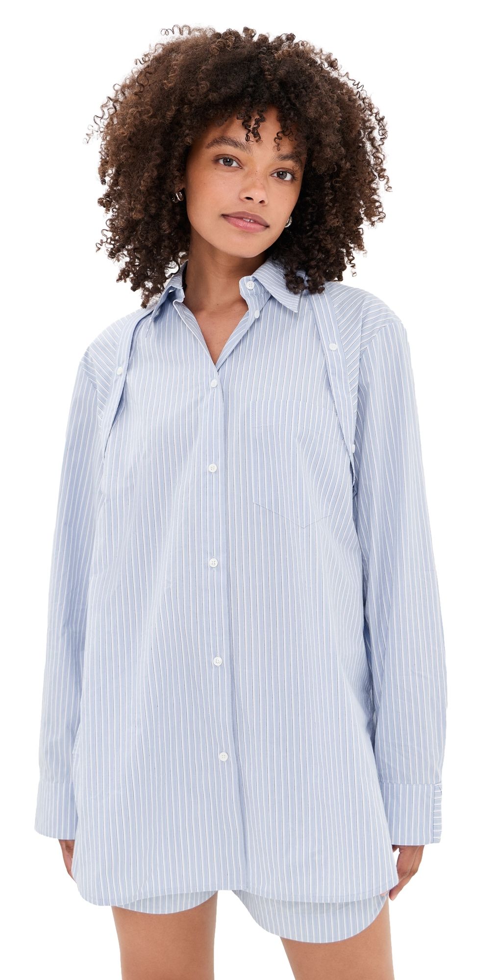 Nanushka Nananda Blouse Blue/White/Navy L