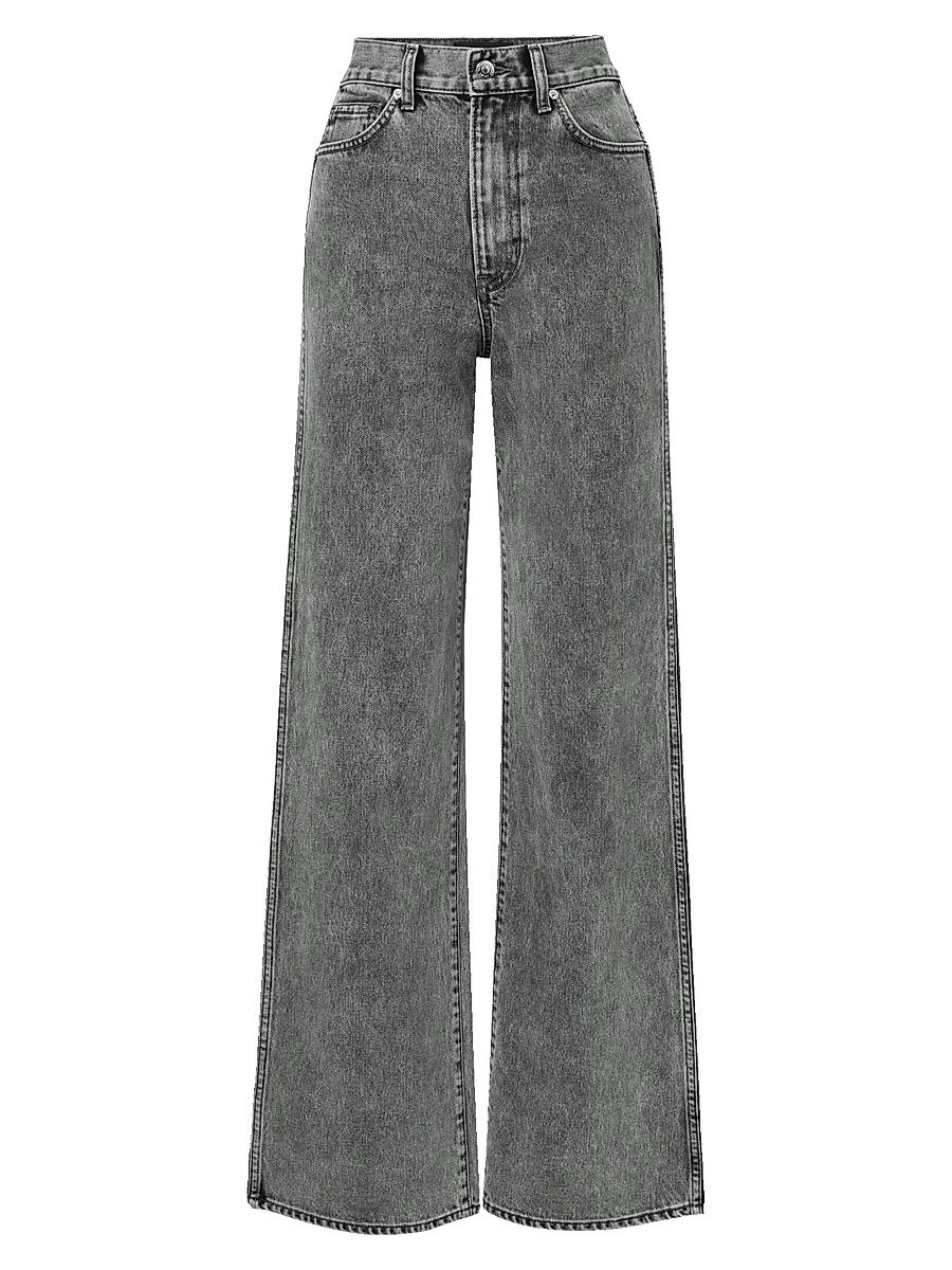 Women's Taylor Acid Wash High-Rise Wide-Leg Jeans - Volcanic Dust - Size 32