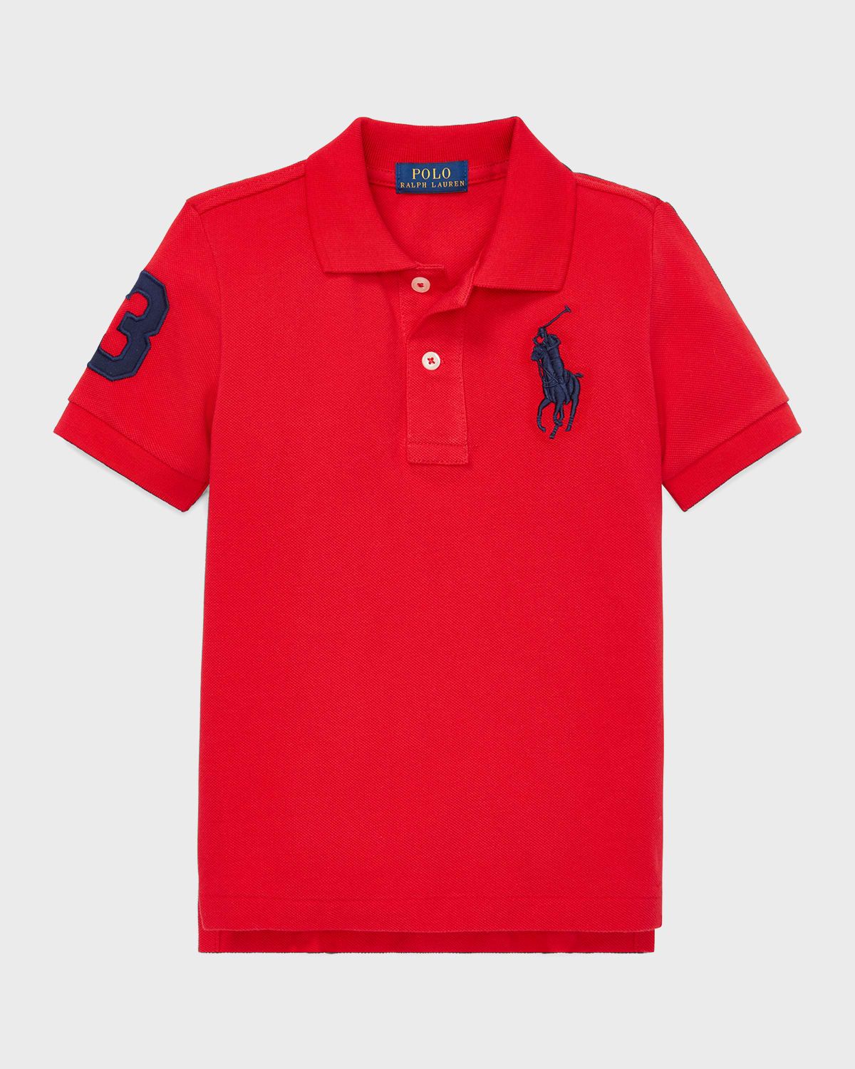 Boy & apos;s Big Pony Mesh Knit Polo, Size 2-7