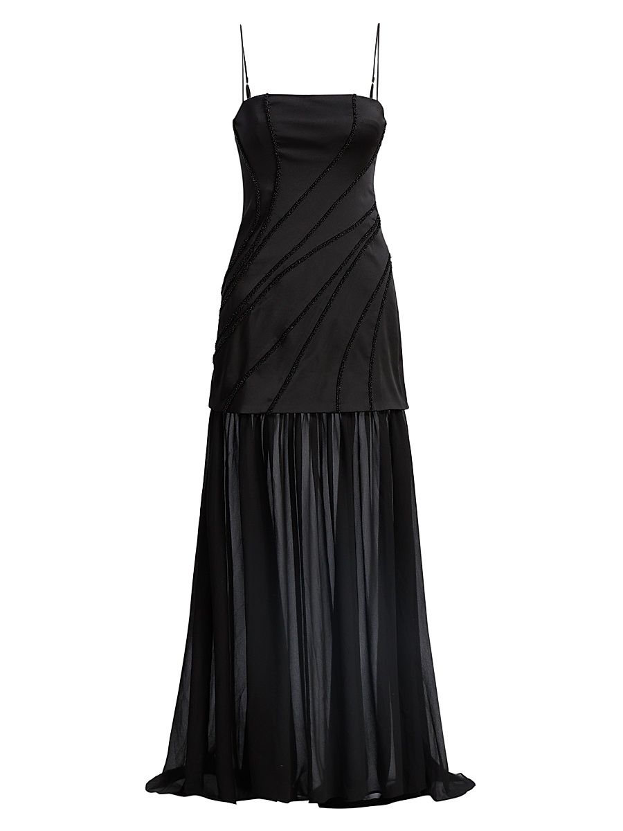 Women's Gaia Beaded Maxi Dress - Black - Size 12