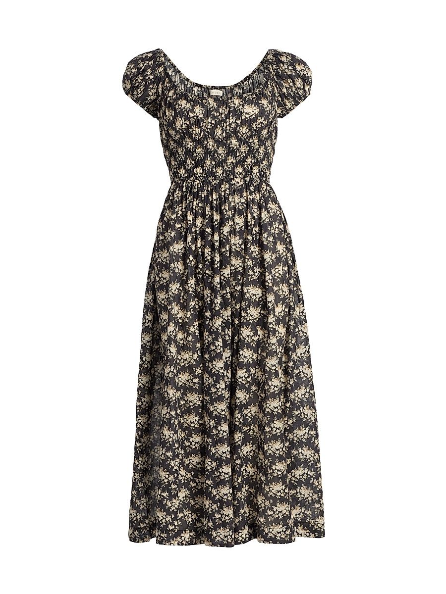 Women's Quinley Floral Midi-Dress - Noir Rosier Floral - Size XS