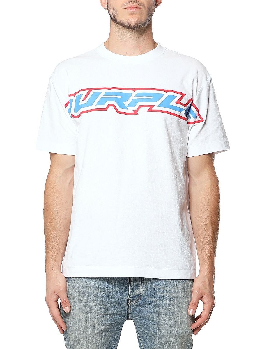 Men's Logo Textured Jersey Crewneck T-Shirt - White - Size Small