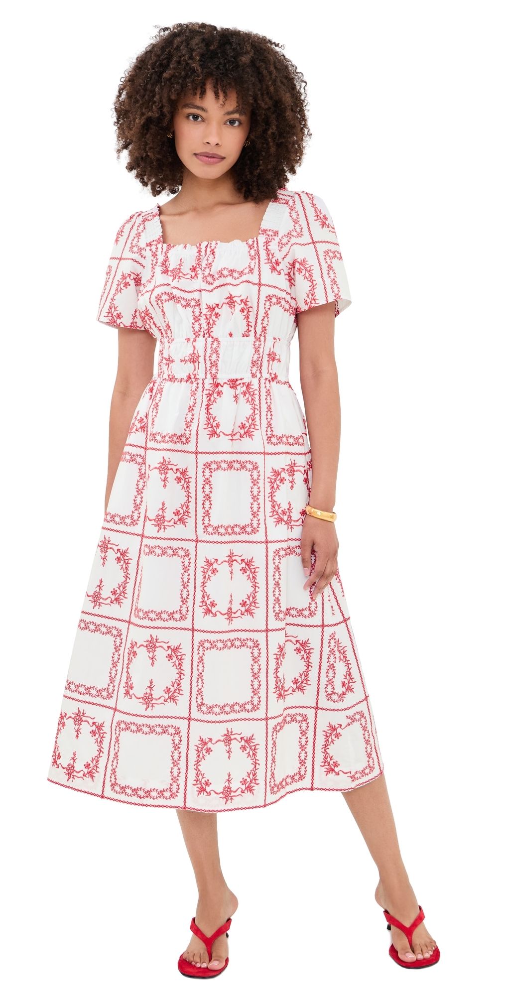 RAILS Nanette Dress Ivory Red Handkerchief S