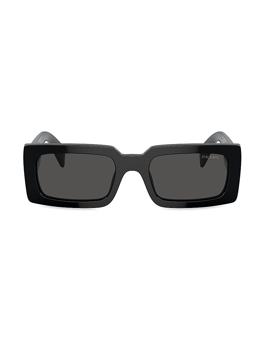 Prada Men's ​A07S 52MM Pillow Sunglasses - Black Smoke