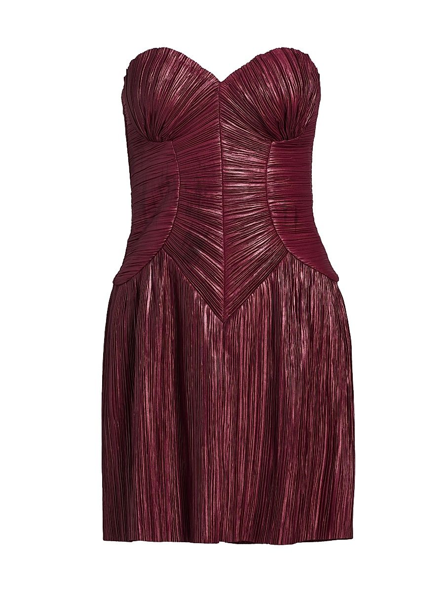 Women's Nella Pleated Bustier Minidress - Chianti - Size 8