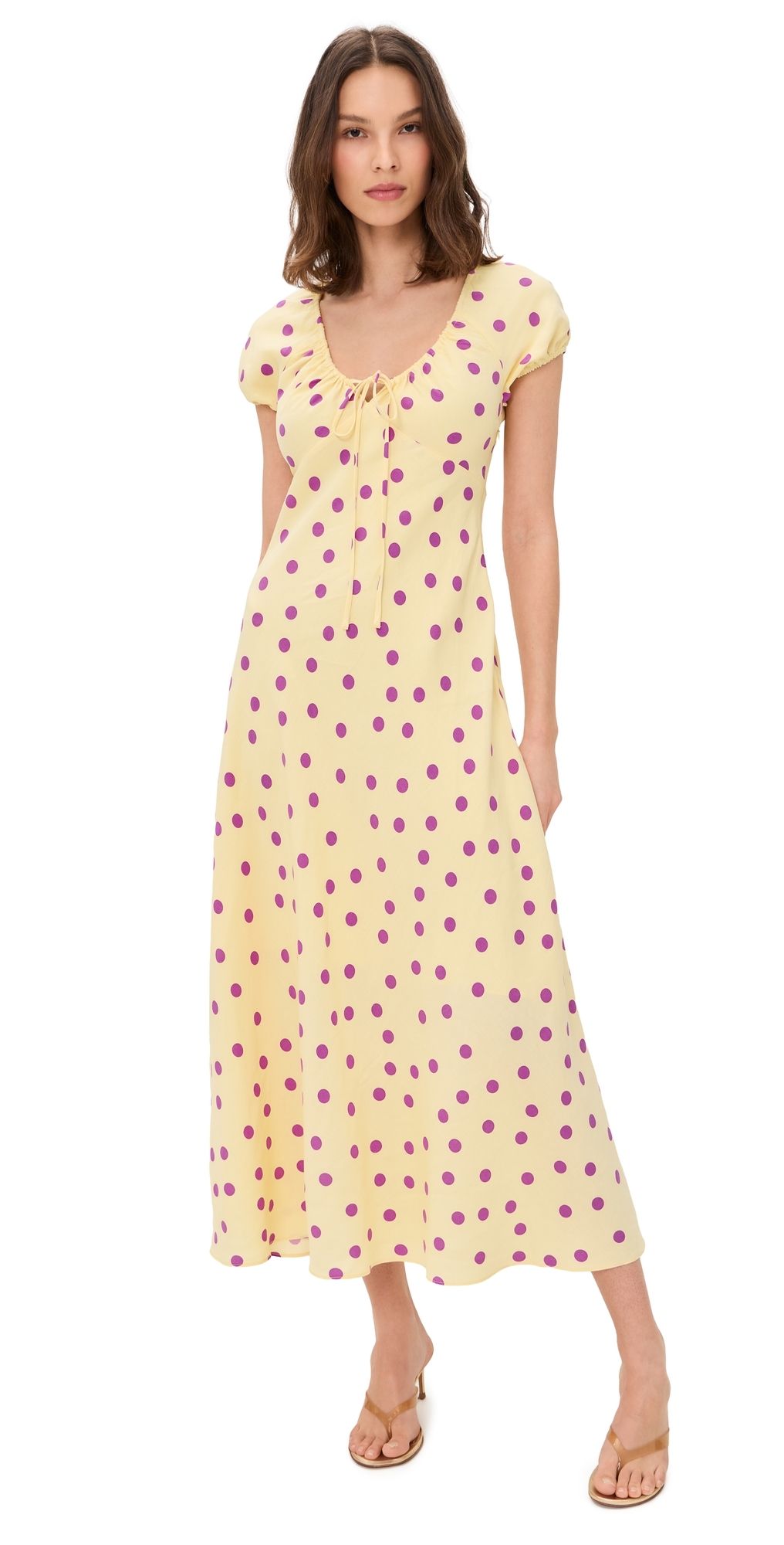 MAUDE CLUB Natasha Dress YELLOW PURPLE M