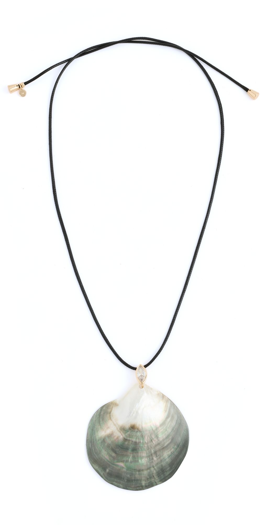 Ettika Statement Shell Cord Necklace Black One Size