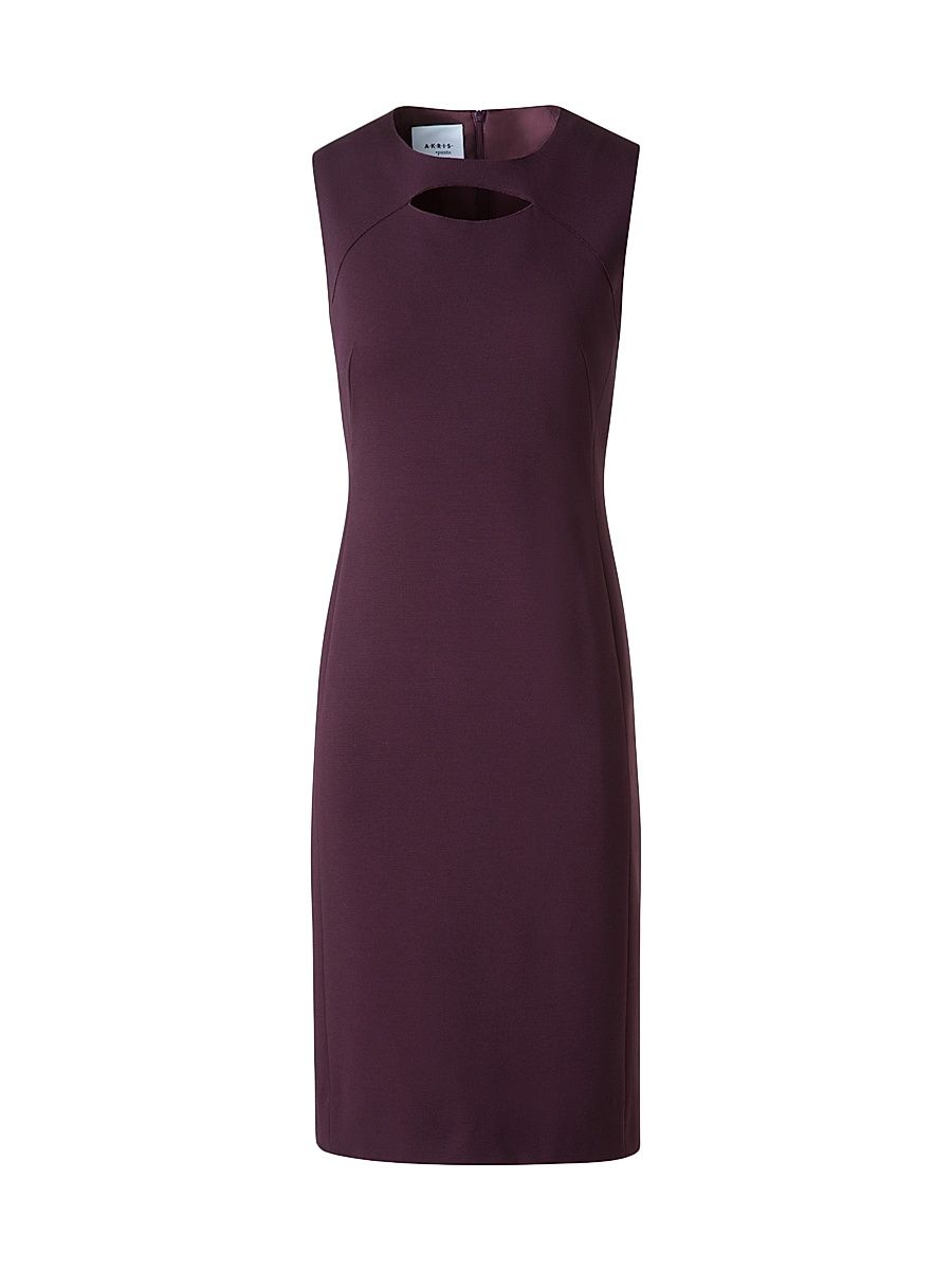 Women's Sleeveless Jersey Knee-Length Dress - Black Berry - Size 16