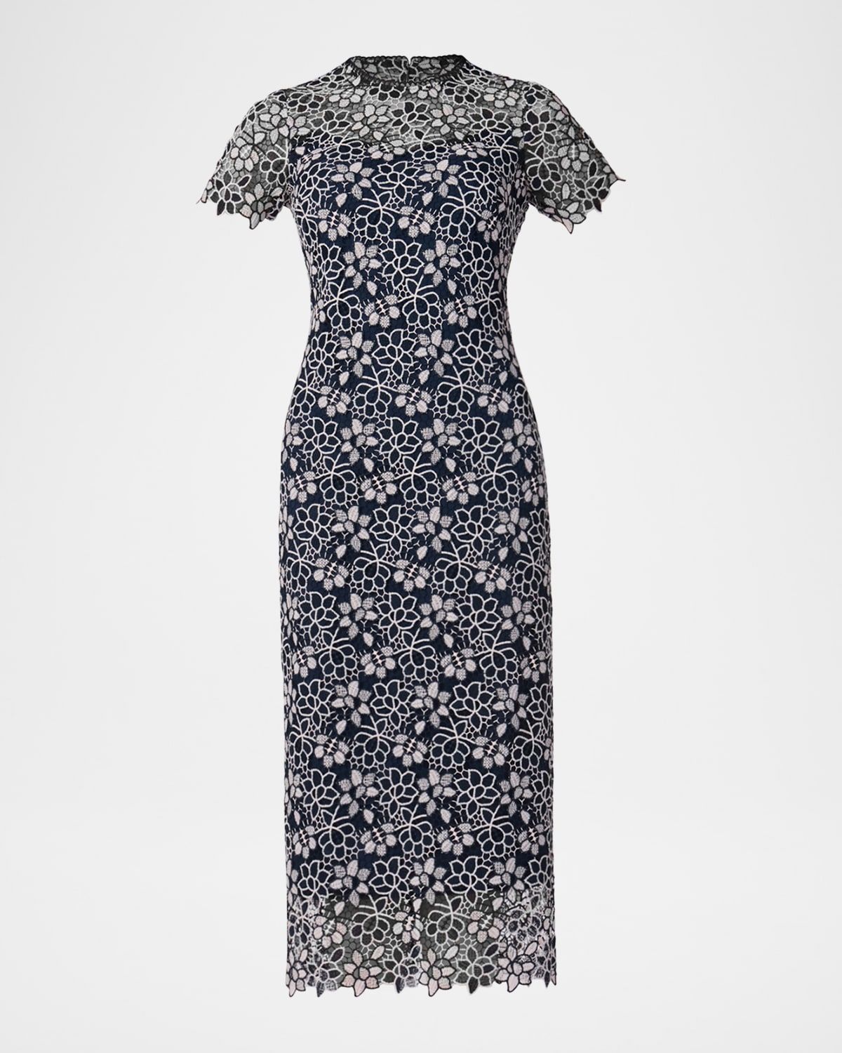 Kiriya Floral Lace Column Midi Dress