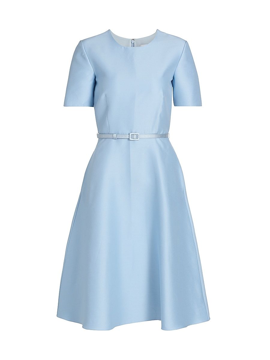 Women's Silk-Wool Cocktail Dress - Baby Blue - Size 10