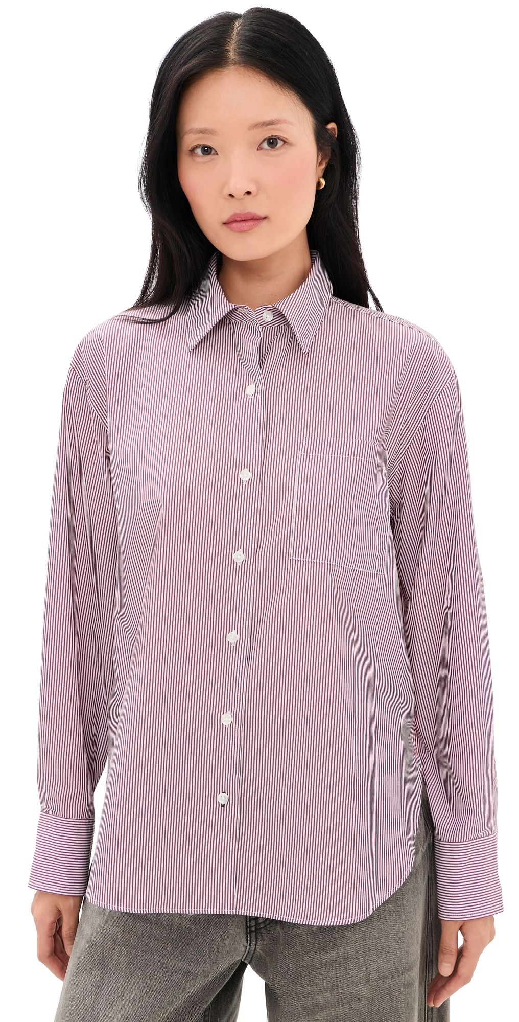 rag & bone Connie Stripe Shirt Brredstrp M