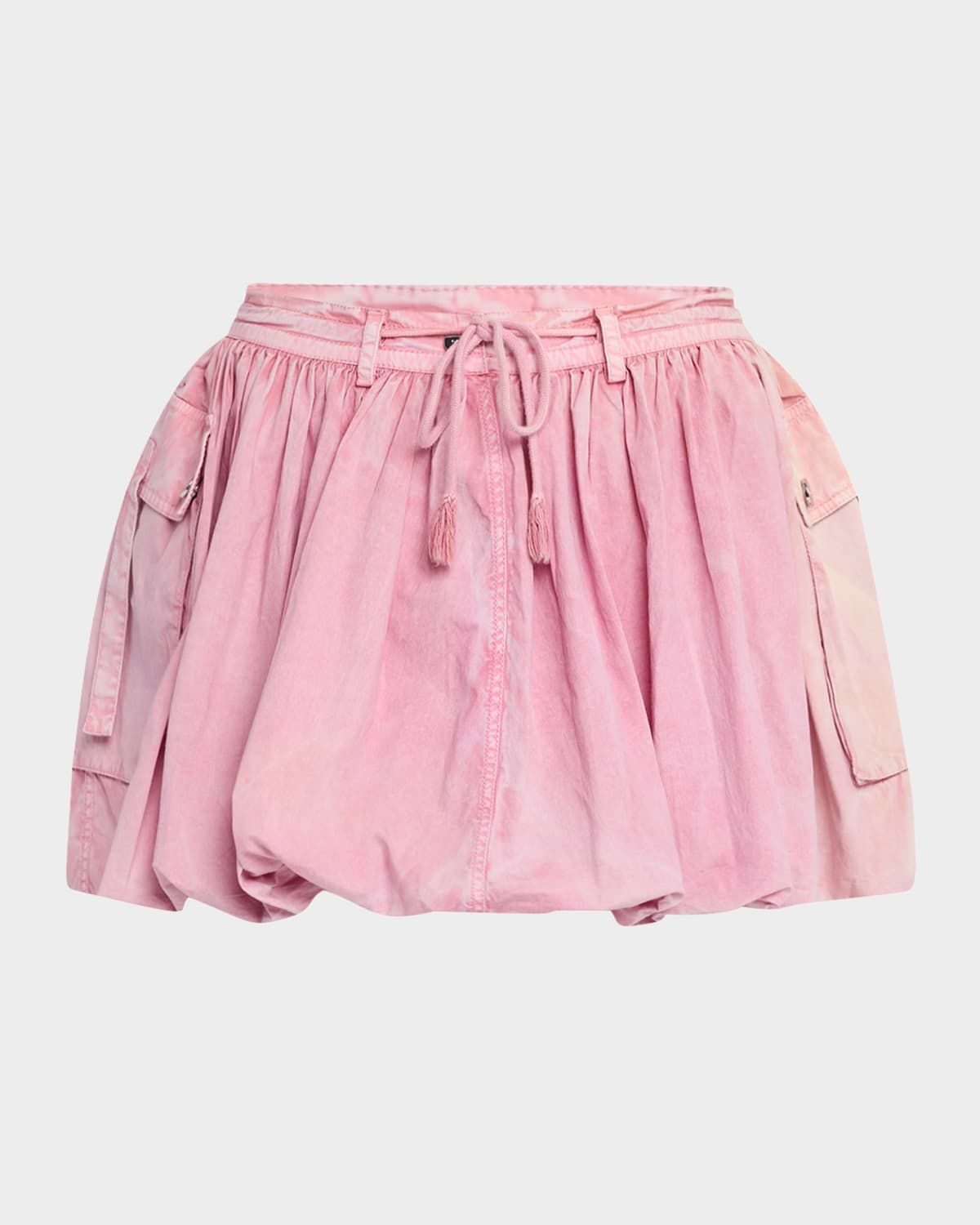 Washed Stretch Cotton Mini Bubble Skirt