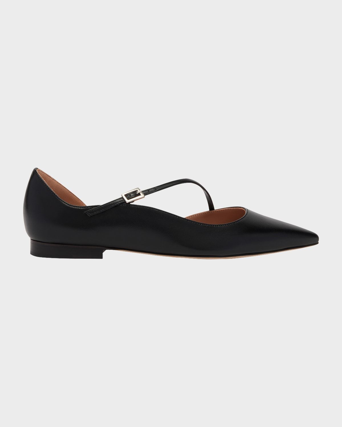 Bettina Nappa Leather Cross Strap Ballerina Flats