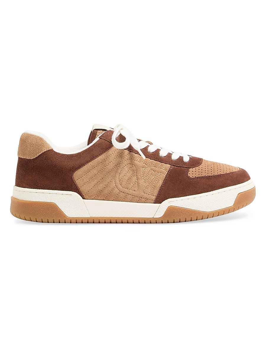 Men's Sparry Sneakers in Split Leather - Brown Camel - Size 11