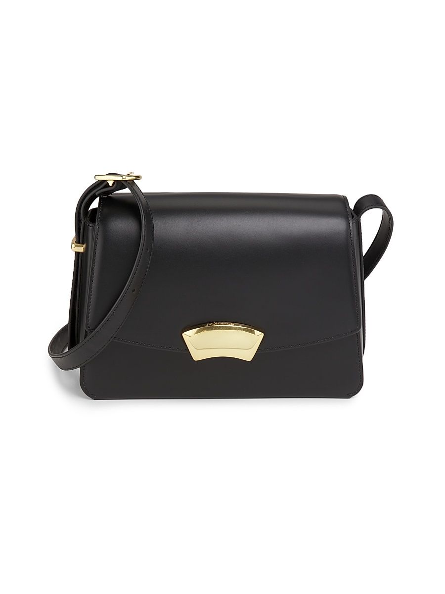 Women's Medium ID Leather Shoulder Bag - Black