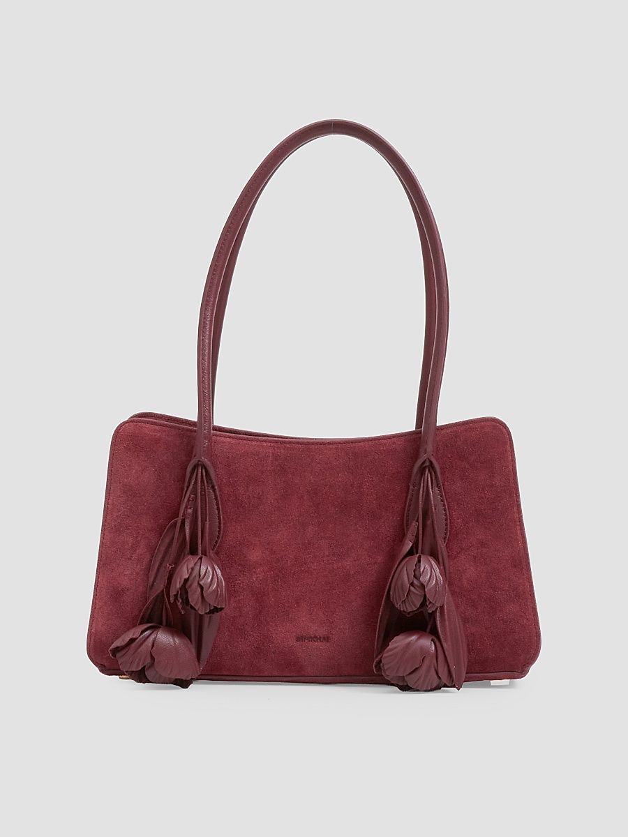 SIMKHAI Women's Fleur Tasseled Suede Shoulder Bag - Fig