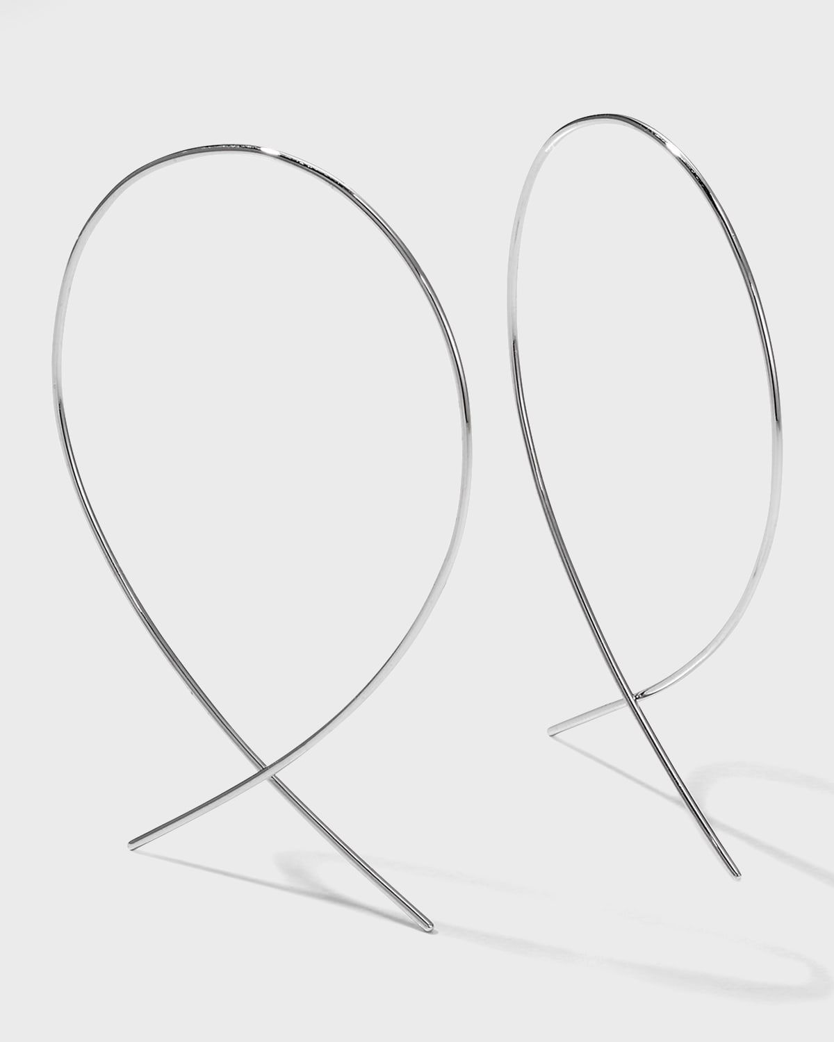 14K Gold Small Upside Down Hoop Earrings