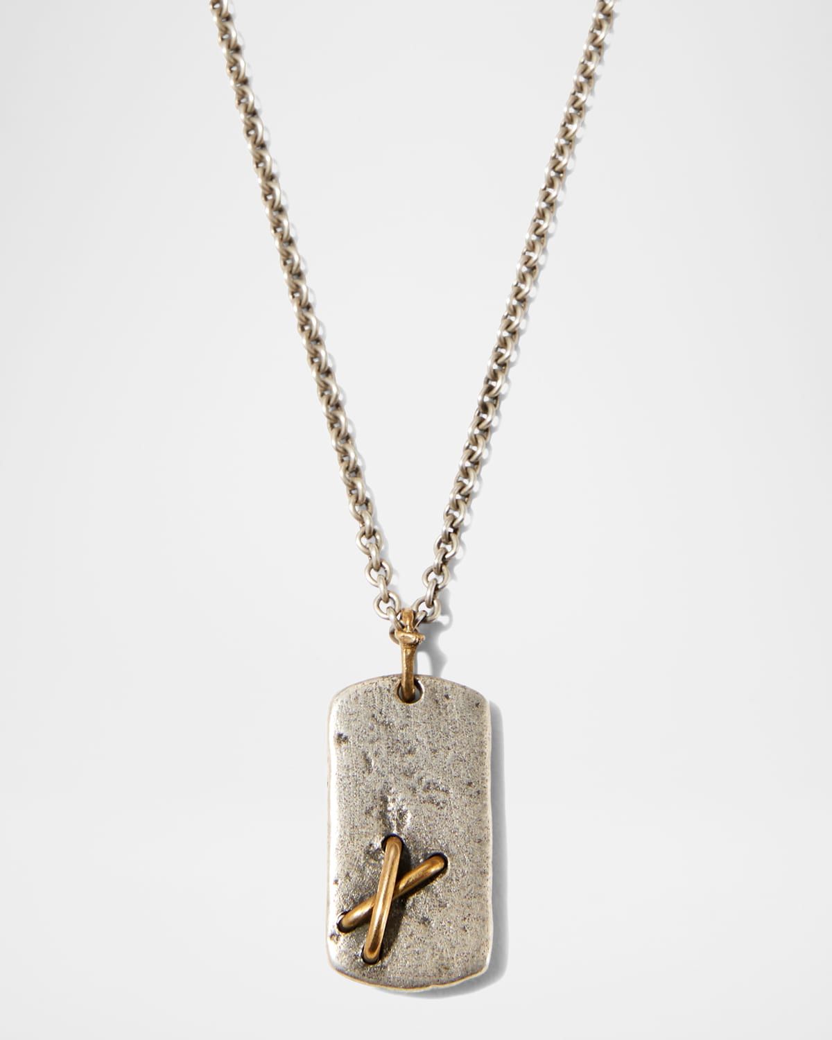 Men & apos;s Wrap Dog Tag Pendant Necklace, 24"L