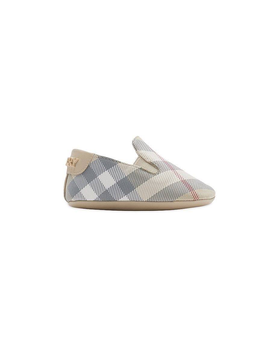Baby Girl's Marble Check Shoes - Pale Stone Check - Size 4 (Baby)