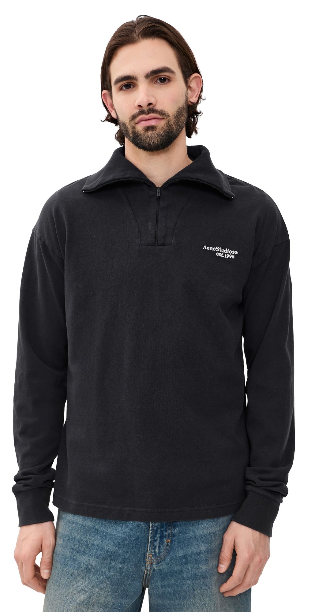 Acne Studios Four Quarter Zip Sweatshirt Black S