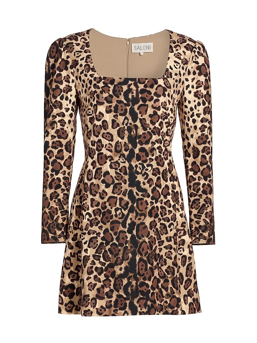 Women's Shree Leopard Print Minidress - Cheetah Gradient Plmt - Size 12