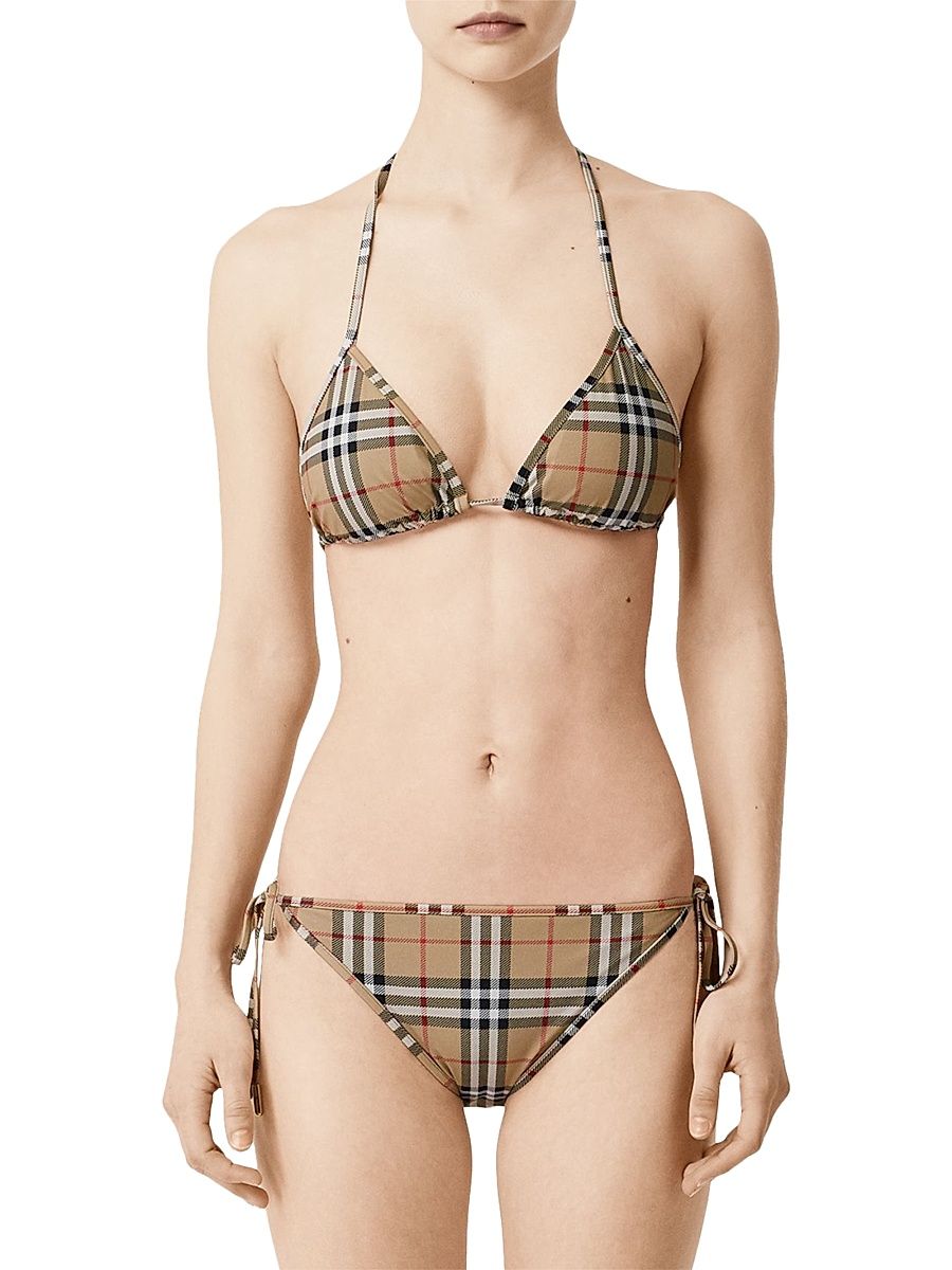 Women's Archive Check Bikini Set - Archive Beige - Size XXS
